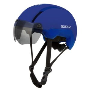 CASCO DE CICLISMO UNISEX AZUL VISERA Y LUZ