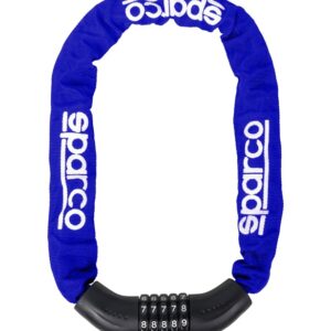 CANDADO CADENA DE ACERO COMBINACION AZUL